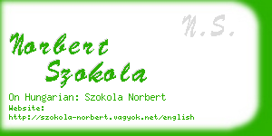 norbert szokola business card